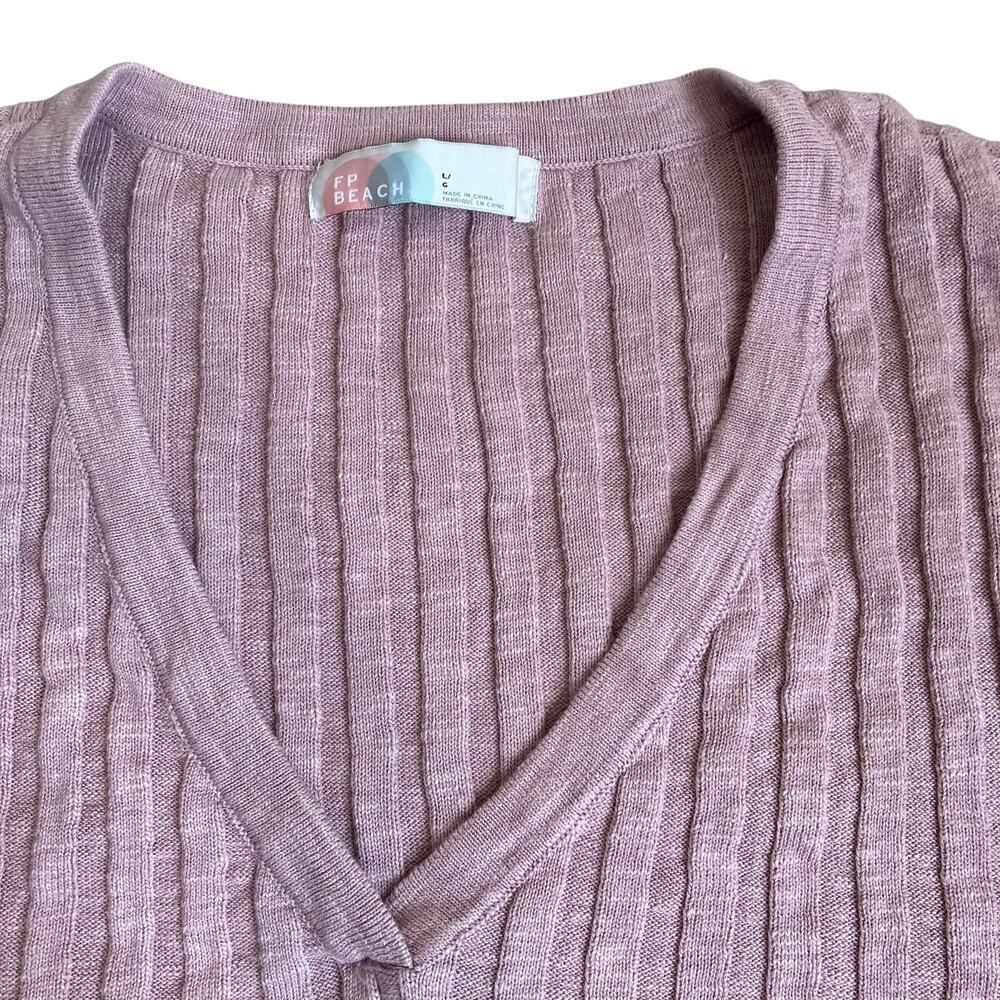 Free People Beach Sz L Veda Ribbed Knit Two Piece Skirt Set Dusty Mauve Pink - Picture 6 of 16